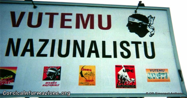 L'affiche unitaire du Fium'Orbu lors des territoriales fin des années 90